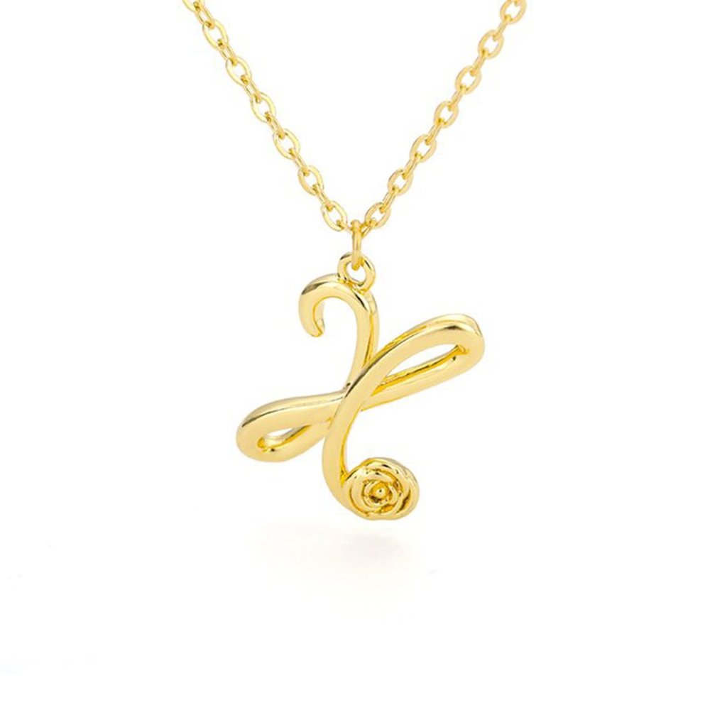 Letter Flower Necklace - Letter X